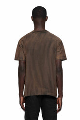 PURPLE BRAND P104 Worn Gothic Wordmark Overdye Tee at Gravity NYC